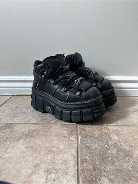 New Rock - Chunky Black Platform Shoes